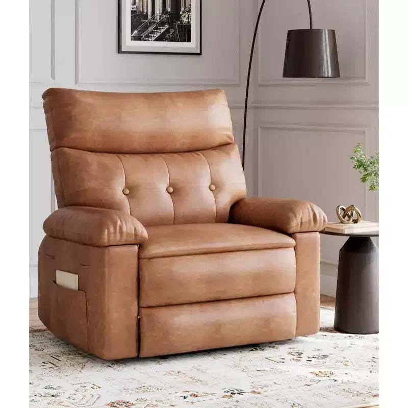 Fauteuil Inclinable Large Surdimensionné - Grand Fauteuil Inclinable Manuel en Faux Cuir PU pour Adultes, Fauteuil de Repos au Confort Exceptionnel