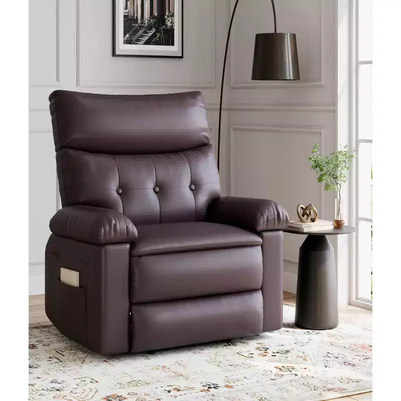 Fauteuil inclinable surdimensionné - Grand fauteuil inclinable manuel en similicuir PU pour adultes, fauteuil de relaxation au confort exceptionnel