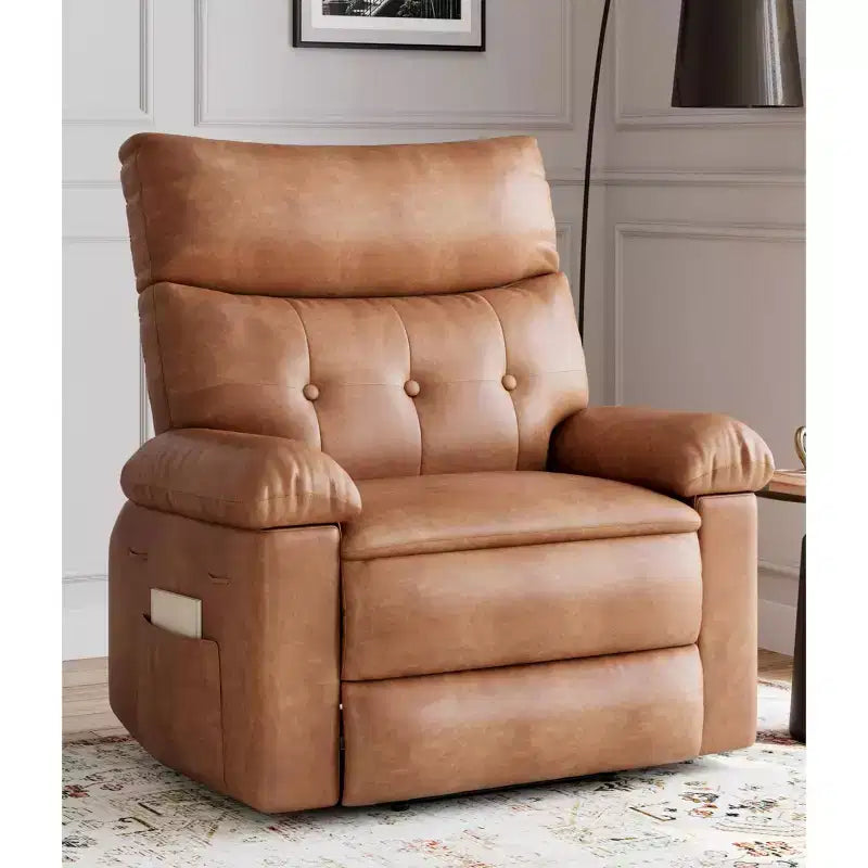 Fauteuil inclinable surdimensionné - Grand fauteuil inclinable manuel en similicuir PU pour adultes, fauteuil de relaxation au confort exceptionnel