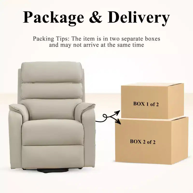 Fauteuil inclinable électrique en cuir PU Power Lift avec 2 poches latérales, fauteuil de massage releveur avec massage à 8 points