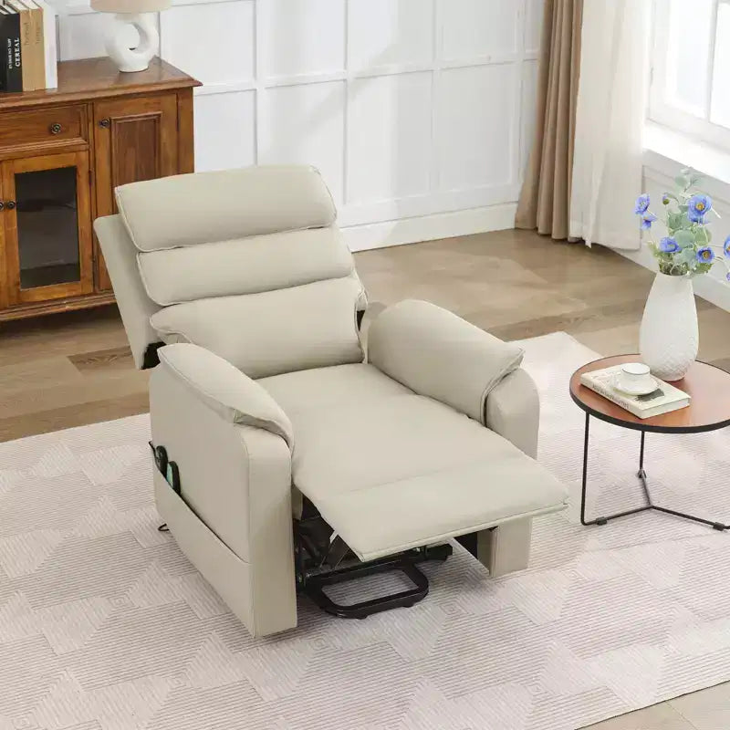 Fauteuil inclinable électrique en cuir PU Power Lift avec 2 poches latérales, fauteuil de massage releveur avec massage à 8 points
