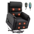 LIKEPAY Power Lift PU Leather Electric Recliner Chairs with 2 Side Pockets, Lift Massage Chair with 8-Point Massage
