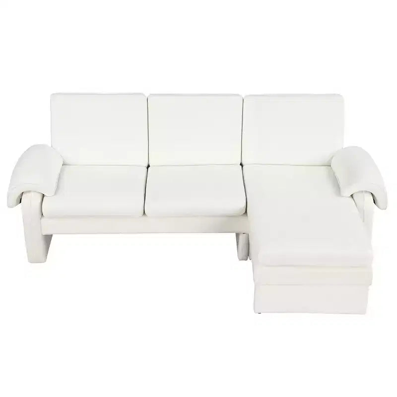 94.1 Canapé convertible futon avec dossier réglable, méridienne réversible et 2 coussins d'accoudoir amovibles pour salon, beige