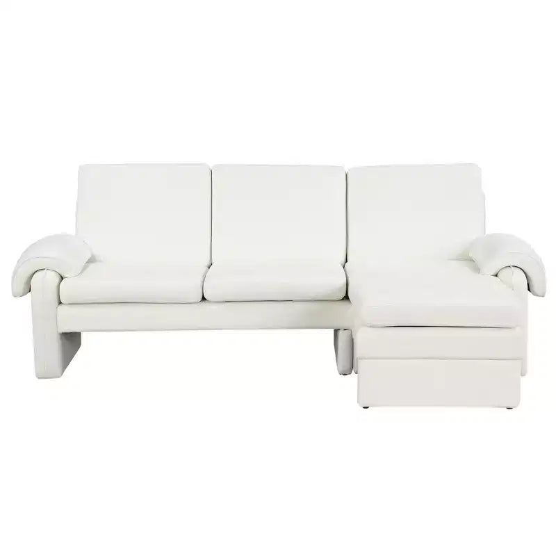 94.1 Canapé convertible futon avec dossier réglable, méridienne réversible et 2 coussins d'accoudoir amovibles pour salon, beige