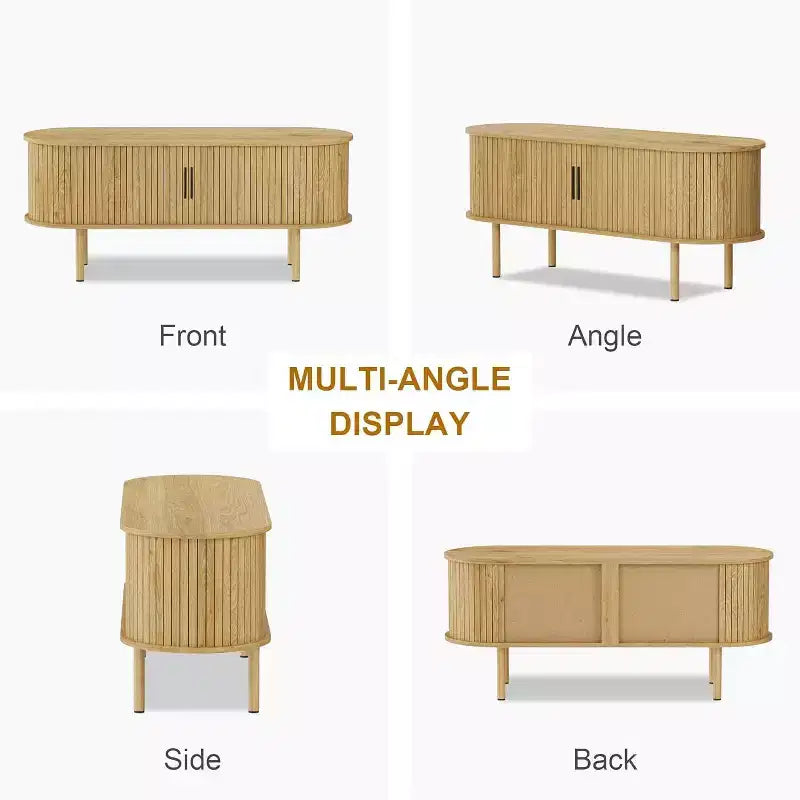 Meuble TV, console TV moderne avec compartiment de rangement et porte coulissante, meuble de divertissement pour jeux vidéo, pour salon, chambre, bureau