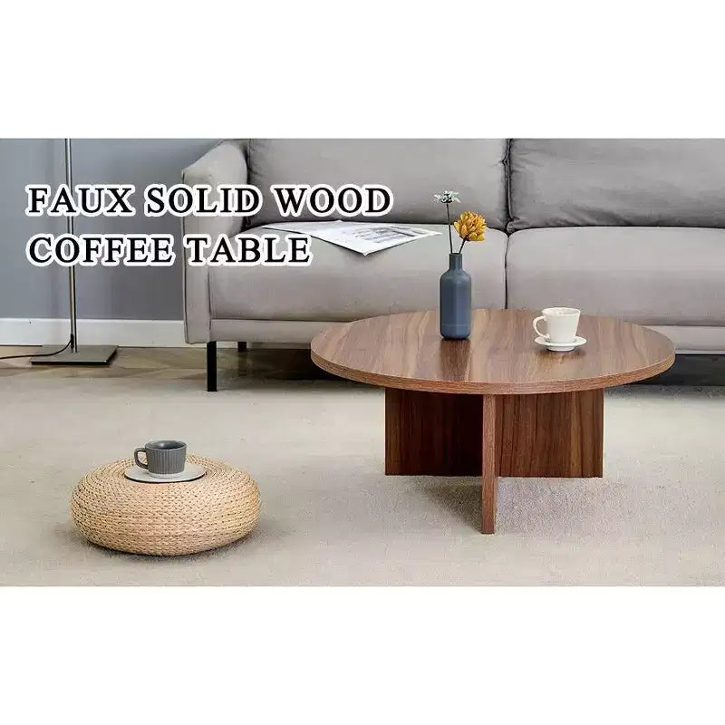 Table basse ronde noire en MDF polyvalente pour différents styles d'intérieur, alliant minimalisme moderne et charme nordique