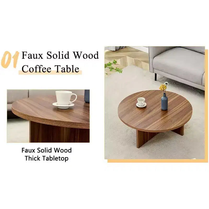 Table basse ronde noire en MDF polyvalente pour différents styles d'intérieur, alliant minimalisme moderne et charme nordique