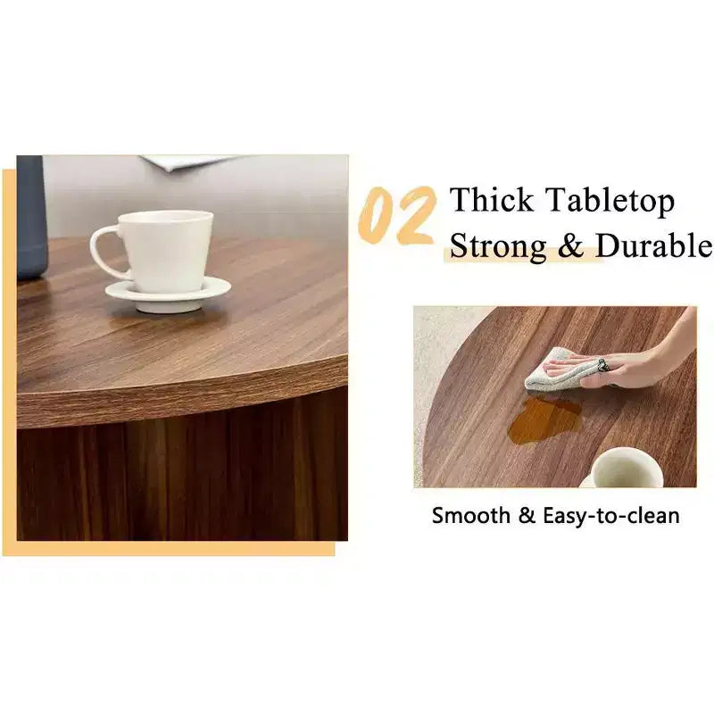 Table basse ronde noire en MDF polyvalente pour différents styles d'intérieur, alliant minimalisme moderne et charme nordique