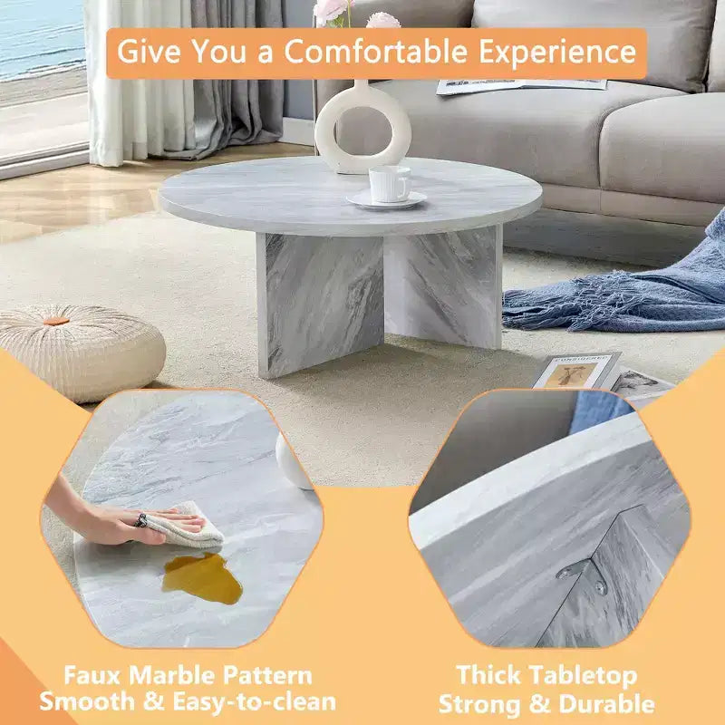 Table basse ronde noire en MDF polyvalente pour différents styles d'intérieur, alliant minimalisme moderne et charme nordique