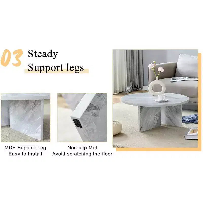 Table basse ronde noire en MDF polyvalente pour différents styles d'intérieur, alliant minimalisme moderne et charme nordique