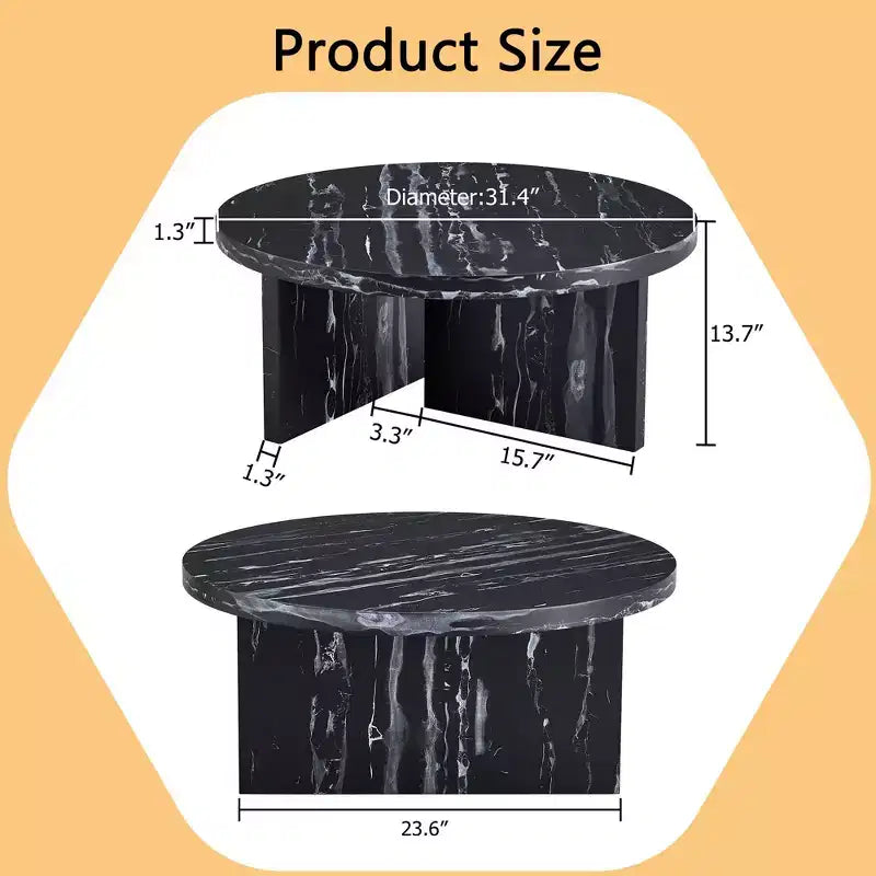 Table basse ronde noire en MDF polyvalente pour différents styles d'intérieur, alliant minimalisme moderne et charme nordique