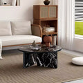 Versatile MDF Black Round Coffee Table for Various Interior Styles, Exhibiting Modern Minimalism and Nordic Charm
