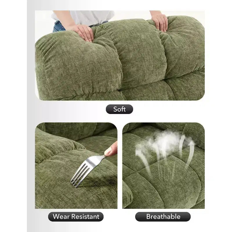Fauteuil Inclinable à Bascule Acekool, Fauteuil Coulissant Rembourré Pivotant avec Assise Profonde et Poches Latérales pour Salon ou Chambre à Coucher