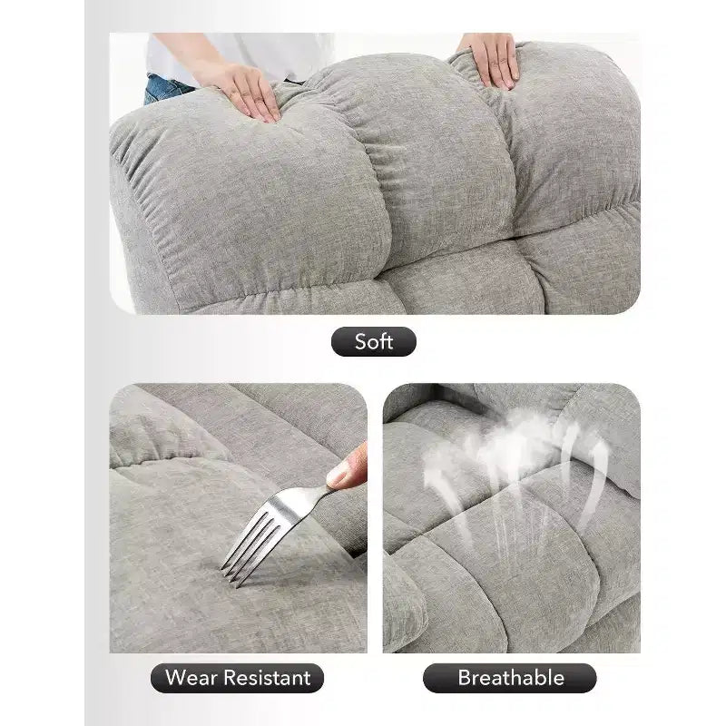 Fauteuil Inclinable à Bascule Acekool, Fauteuil Coulissant Rembourré Pivotant avec Assise Profonde et Poches Latérales pour Salon ou Chambre à Coucher