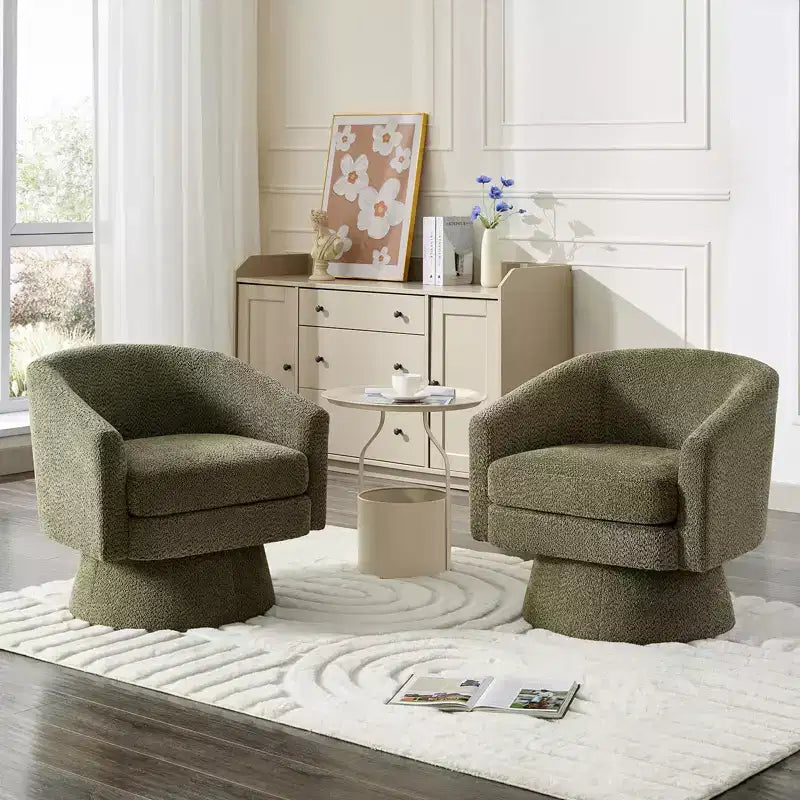 Fauteuil pivotant, Fauteuil de lecture pivotant en chenille à 360°, Fauteuil de salon moderne avec espace de rangement