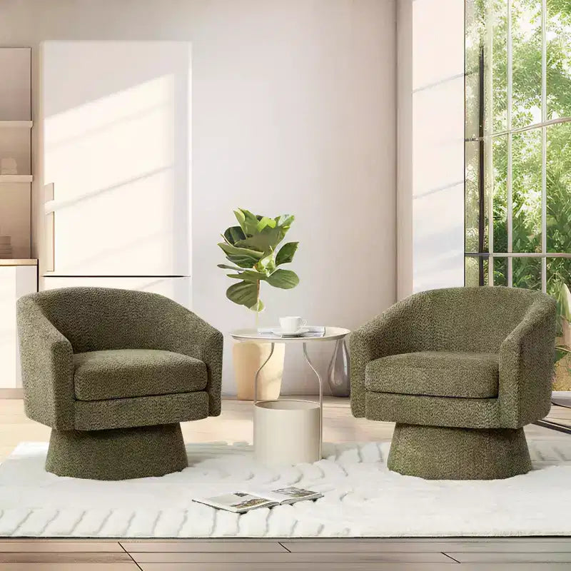 Fauteuil pivotant, Fauteuil de lecture pivotant en chenille à 360°, Fauteuil de salon moderne avec espace de rangement
