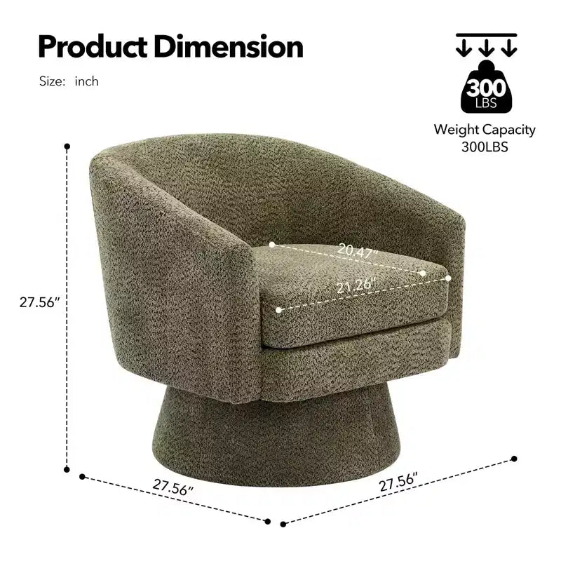 Fauteuil pivotant, Fauteuil de lecture pivotant en chenille à 360°, Fauteuil de salon moderne avec espace de rangement