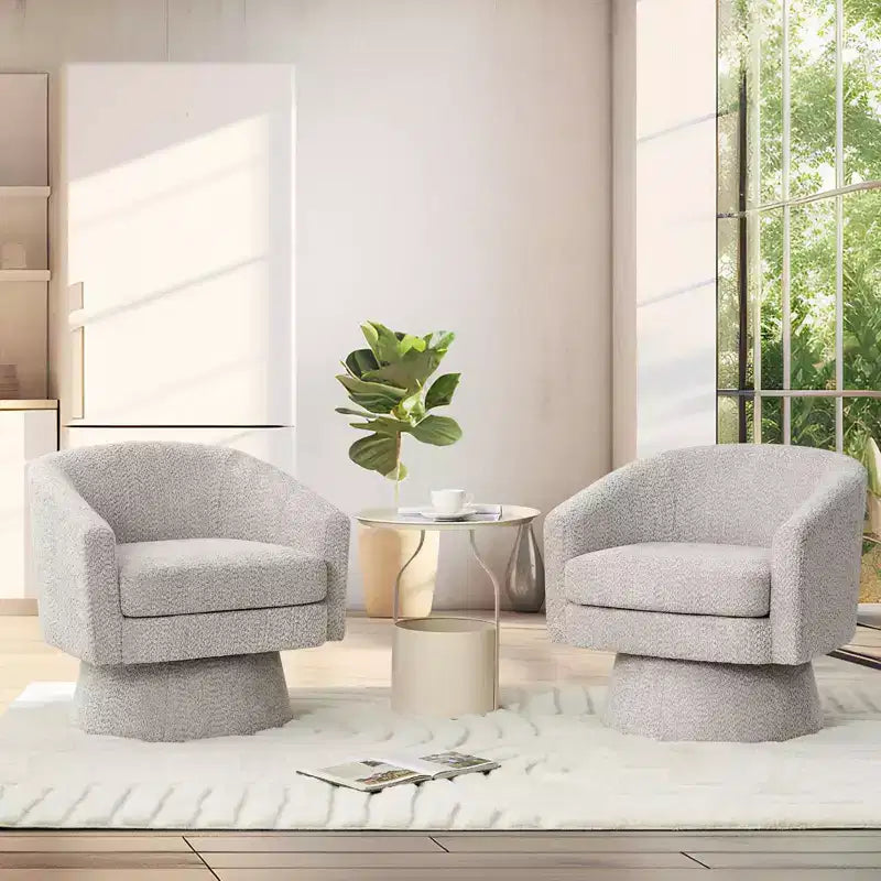Fauteuil pivotant, Fauteuil de lecture pivotant en chenille à 360°, Fauteuil de salon moderne avec espace de rangement