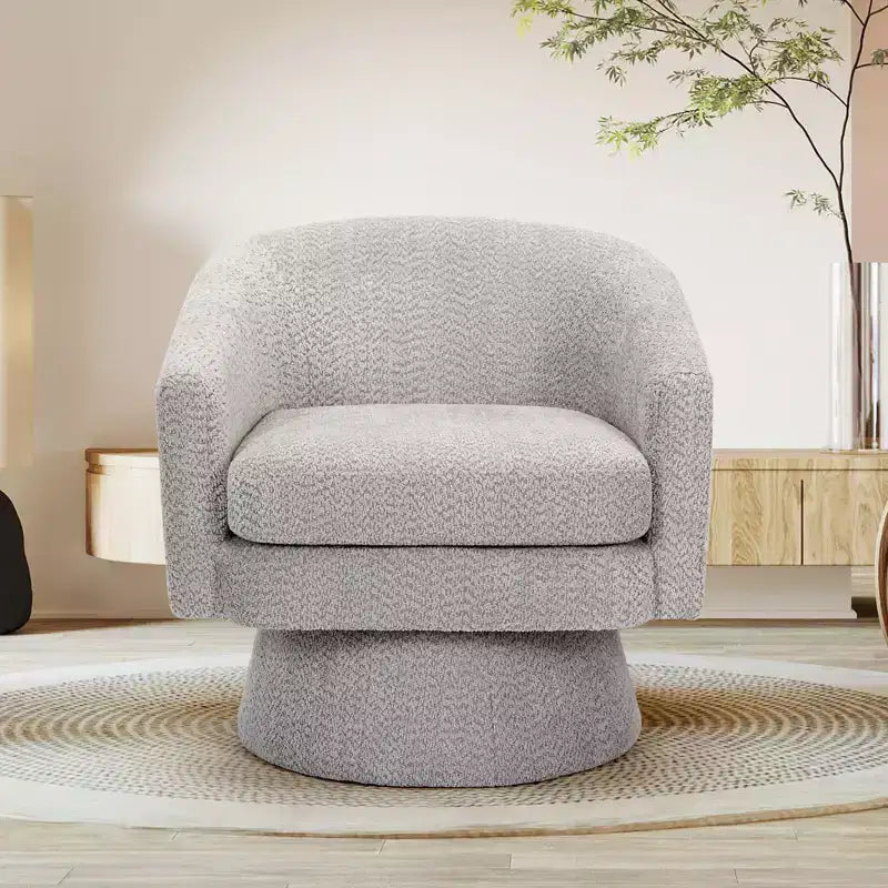 Fauteuil pivotant, Fauteuil de lecture pivotant en chenille à 360°, Fauteuil de salon moderne avec espace de rangement