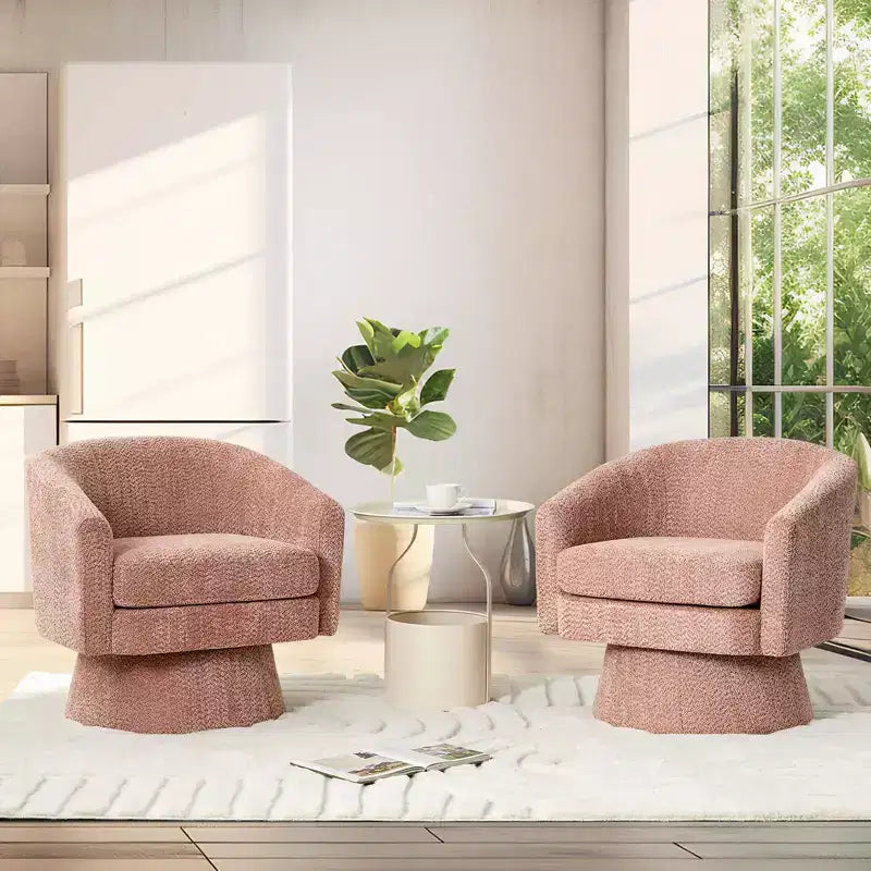 Fauteuil pivotant, Fauteuil de lecture pivotant en chenille à 360°, Fauteuil de salon moderne avec espace de rangement