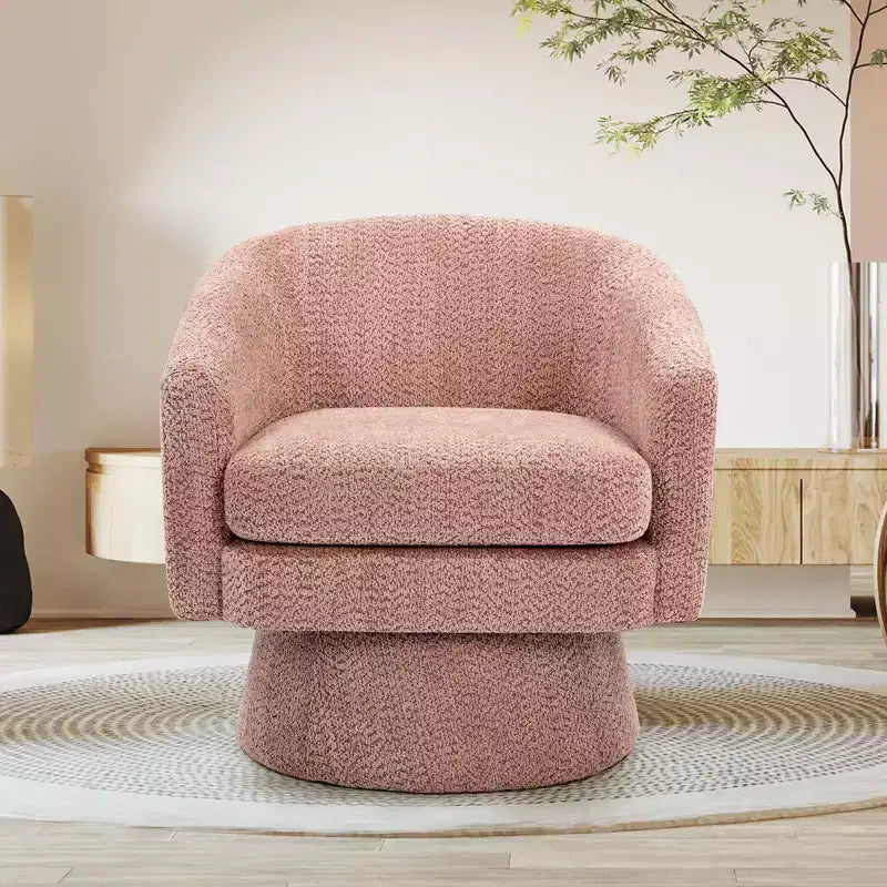 Fauteuil pivotant, Fauteuil de lecture pivotant en chenille à 360°, Fauteuil de salon moderne avec espace de rangement