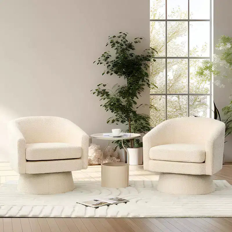 Fauteuil pivotant, Fauteuil de lecture pivotant en chenille à 360°, Fauteuil de salon moderne avec espace de rangement