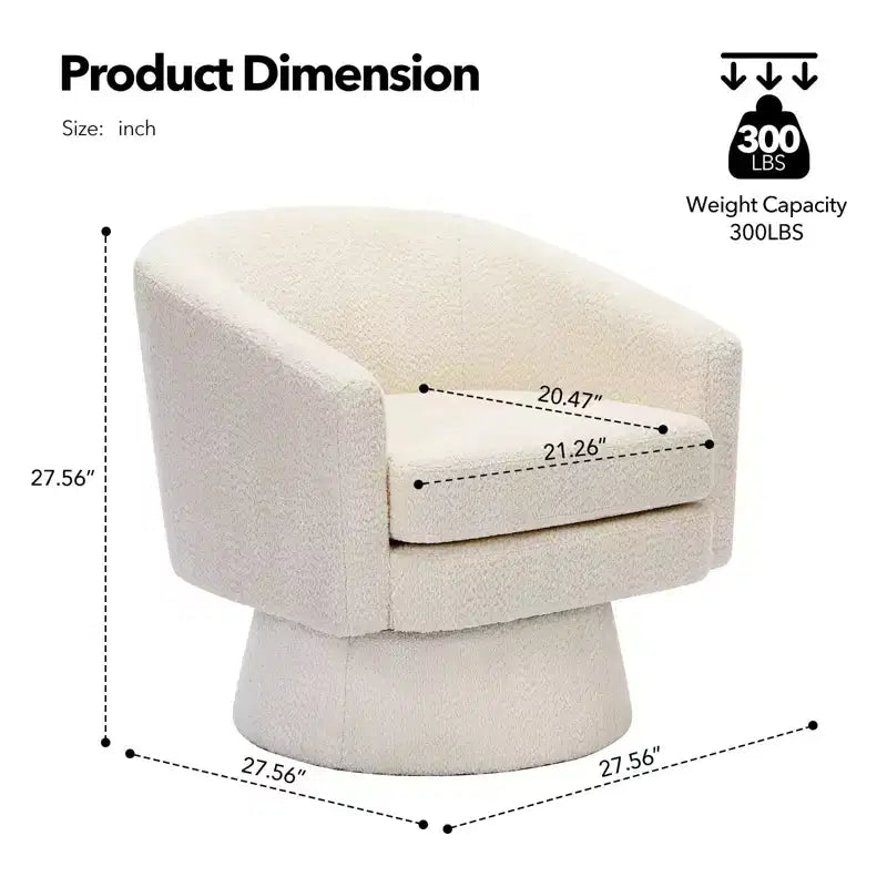Fauteuil pivotant, Fauteuil de lecture pivotant en chenille à 360°, Fauteuil de salon moderne avec espace de rangement