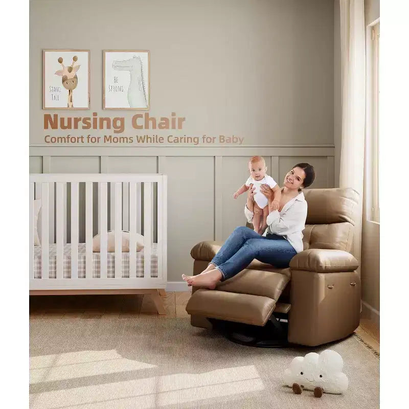 Fauteuil inclinable manuel surdimensionné Acekool, fauteuil en similicuir avec coussin épais pour salon et chambre à coucher, confort spacieux et décontracté
