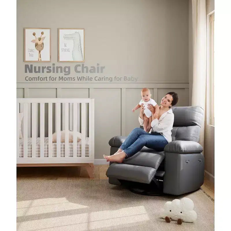 Fauteuil inclinable manuel surdimensionné Acekool, fauteuil en similicuir avec coussin épais pour salon et chambre à coucher, confort spacieux et décontracté