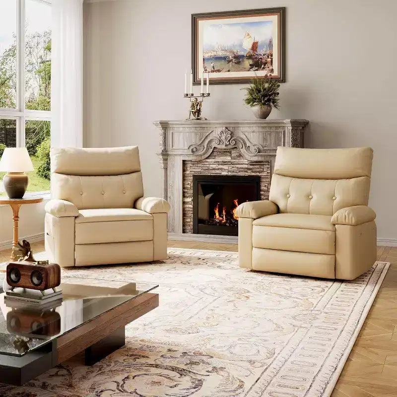 Fauteuil inclinable manuel surdimensionné Acekool, fauteuil en similicuir avec coussin épais pour salon et chambre à coucher, confort spacieux et décontracté
