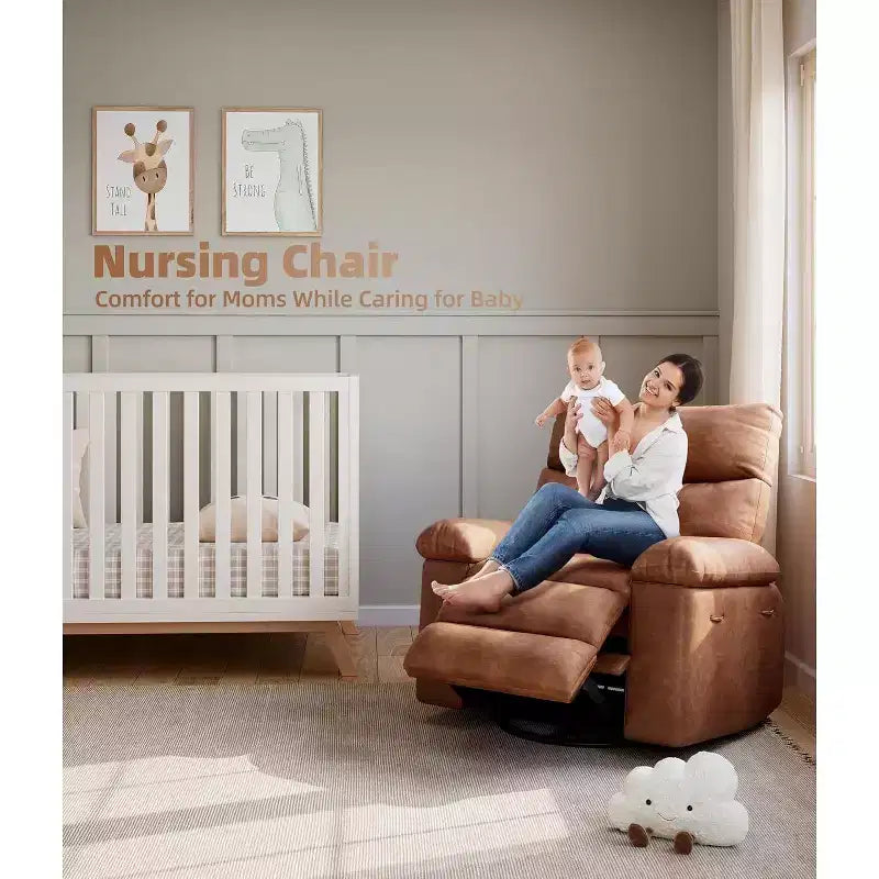 Fauteuil inclinable manuel surdimensionné Acekool, fauteuil en similicuir avec coussin épais pour salon et chambre à coucher, confort spacieux et décontracté