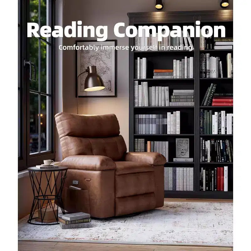 Fauteuil inclinable manuel surdimensionné Acekool, fauteuil en similicuir avec coussin épais pour salon et chambre à coucher, confort spacieux et décontracté