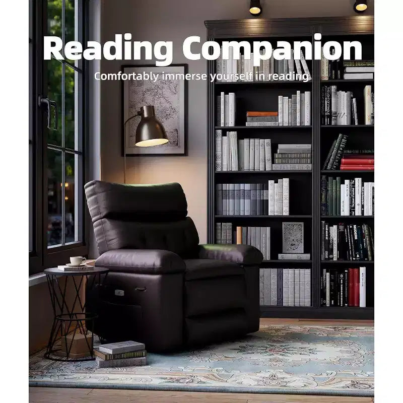 Fauteuil inclinable manuel surdimensionné Acekool, fauteuil en similicuir avec coussin épais pour salon et chambre à coucher, confort spacieux et décontracté