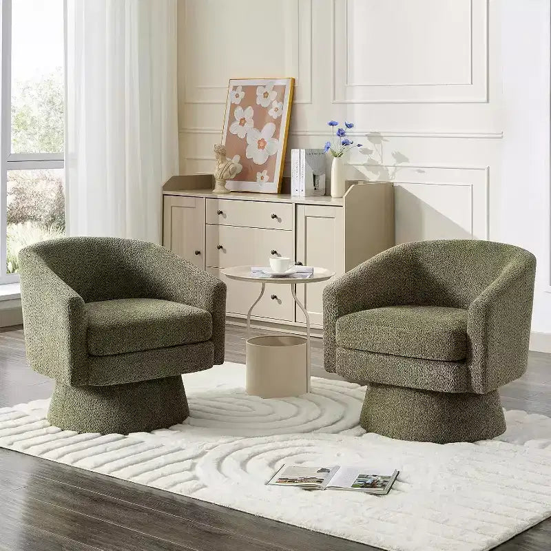 Fauteuil pivotant, fauteuil de lecture pivotant en chenille à 360°, fauteuil de salon moderne avec espace de rangement pour salon et chambre à coucher
