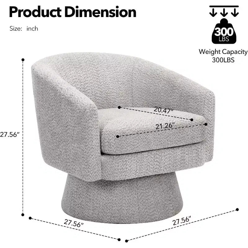 Fauteuil pivotant, fauteuil de lecture pivotant en chenille à 360°, fauteuil de salon moderne avec espace de rangement pour salon et chambre à coucher