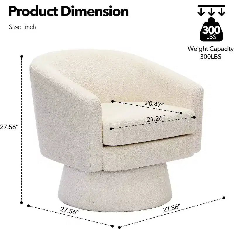 Fauteuil pivotant, fauteuil de lecture pivotant en chenille à 360°, fauteuil de salon moderne avec espace de rangement pour salon et chambre à coucher