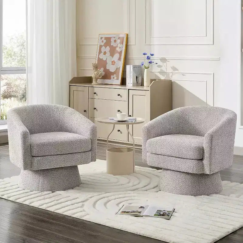 Fauteuil pivotant, fauteuil de lecture pivotant en chenille à 360°, fauteuil de salon moderne avec espace de rangement pour salon et chambre à coucher