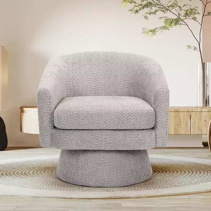 Fauteuil pivotant, fauteuil de lecture pivotant en chenille à 360°, fauteuil de salon moderne avec espace de rangement pour salon et chambre à coucher
