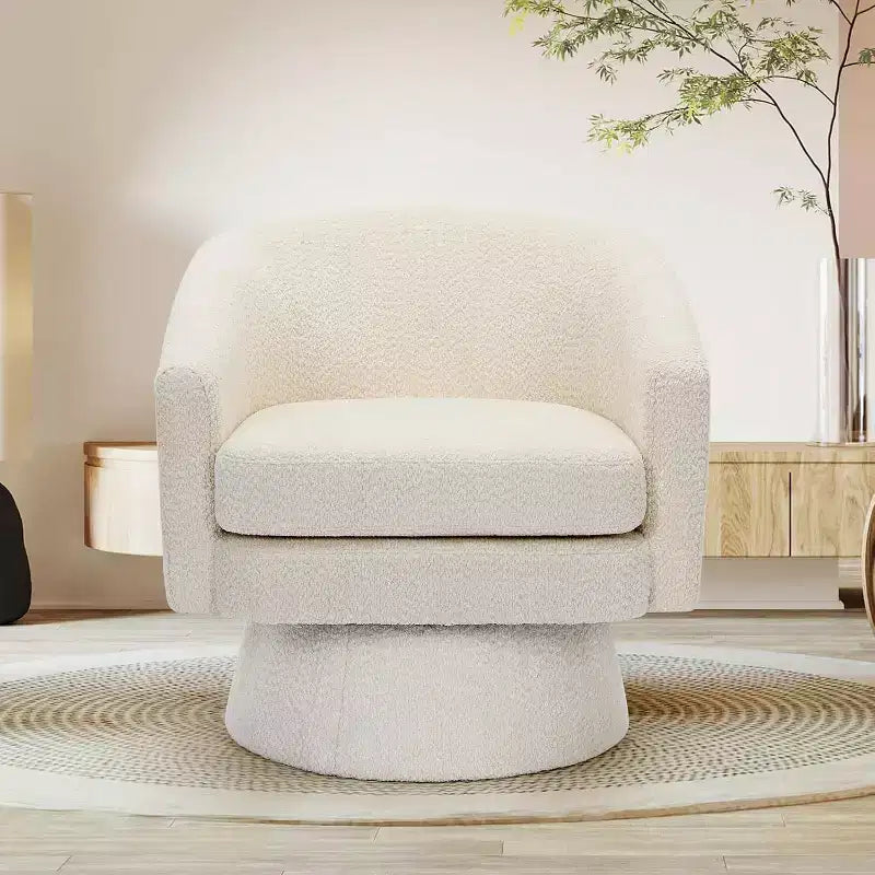 Fauteuil pivotant, fauteuil de lecture pivotant en chenille à 360°, fauteuil de salon moderne avec espace de rangement pour salon et chambre à coucher