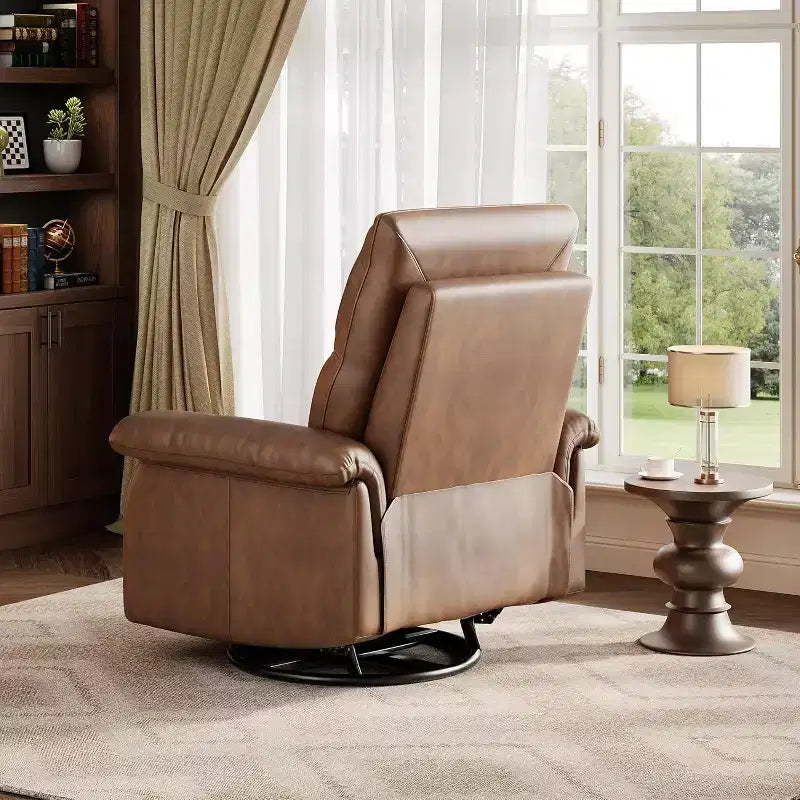 Fauteuil inclinable pivotant à 360°, planeur à bascule en cuir PU avec dossier réglable, pour salon et chambre d'enfant