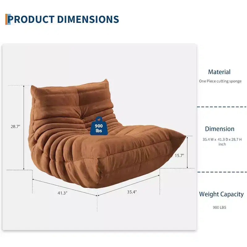Canapé modulable, Pouf géant avec assise profonde, Canapés rembourrés pour Salon Chambre, Chambre, Appartement