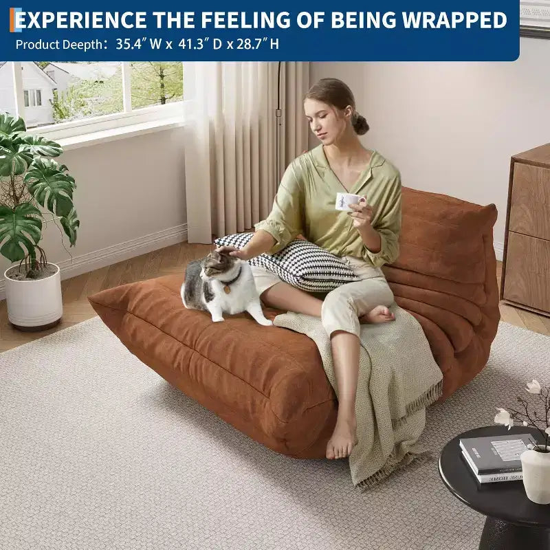Canapé modulable, Pouf géant avec assise profonde, Canapés rembourrés pour Salon Chambre, Chambre, Appartement