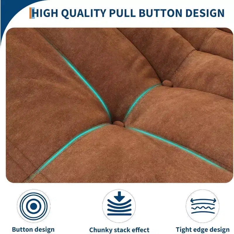 Canapé modulable, Pouf géant avec assise profonde, Canapés rembourrés pour Salon Chambre, Chambre, Appartement