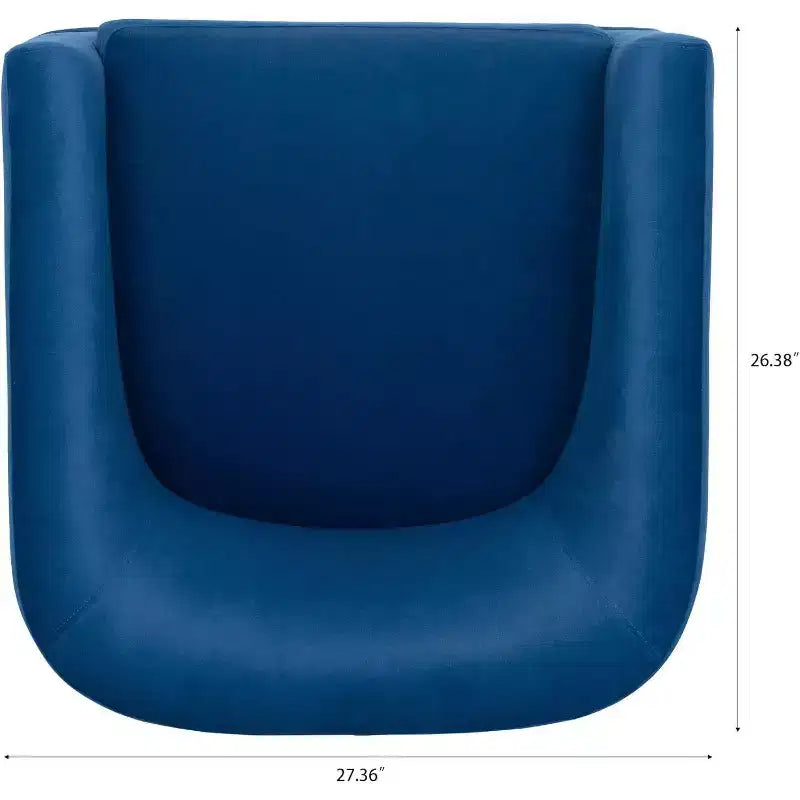 Fauteuil pivotant moderne Acekool 27, canapé rembourré à 360° avec dossier en éponge moelleuse et cadre en bois pour chambre ou salon, bleu