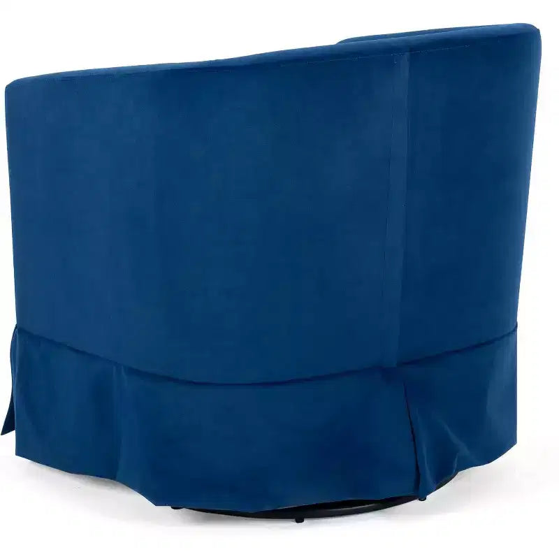 Fauteuil pivotant moderne Acekool 27, canapé rembourré à 360° avec dossier en éponge moelleuse et cadre en bois pour chambre ou salon, bleu
