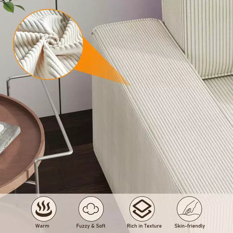 Canapé d'angle surdimensionné de 96 po avec méridienne, canapé modulable minimaliste et moderne à assise profonde pour salon