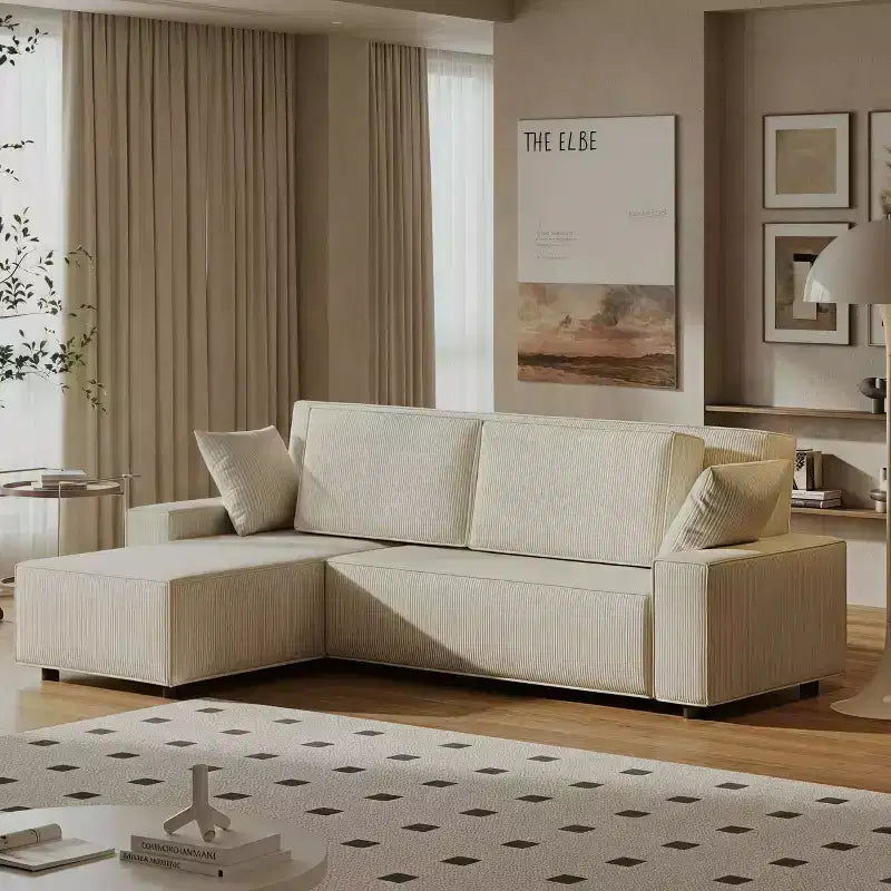 Canapé d'angle surdimensionné de 96 po avec méridienne, canapé modulable minimaliste et moderne à assise profonde pour salon