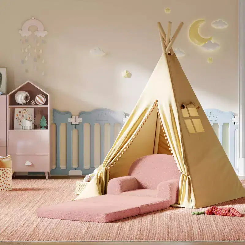 COZONY Canapé 2 en 1, canapé pliable pour enfant, fauteuil en mousse