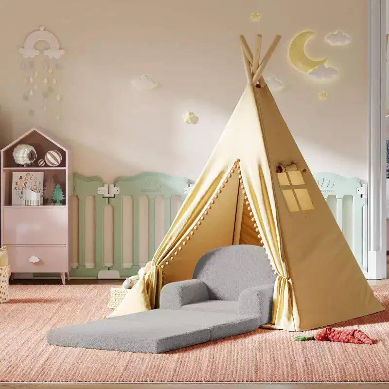 COZONY Canapé 2 en 1, canapé pliable pour enfant, fauteuil en mousse