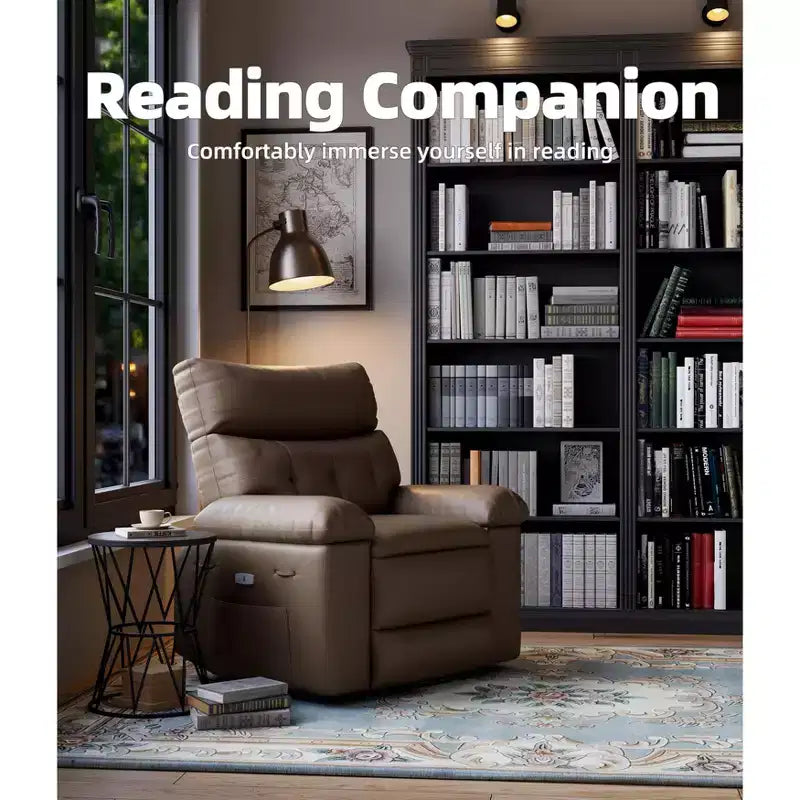 Fauteuil inclinable, pivotant et à bascule surdimensionné, en similicuir PU, manuel avec accoudoirs et dossier confortables, canapé simple pour salon, chambre à coucher
